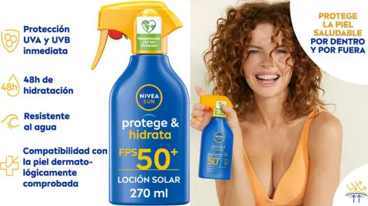 Chollo Pack x2 Loción solar Nivea Sun Protege & Hidrata FPS50