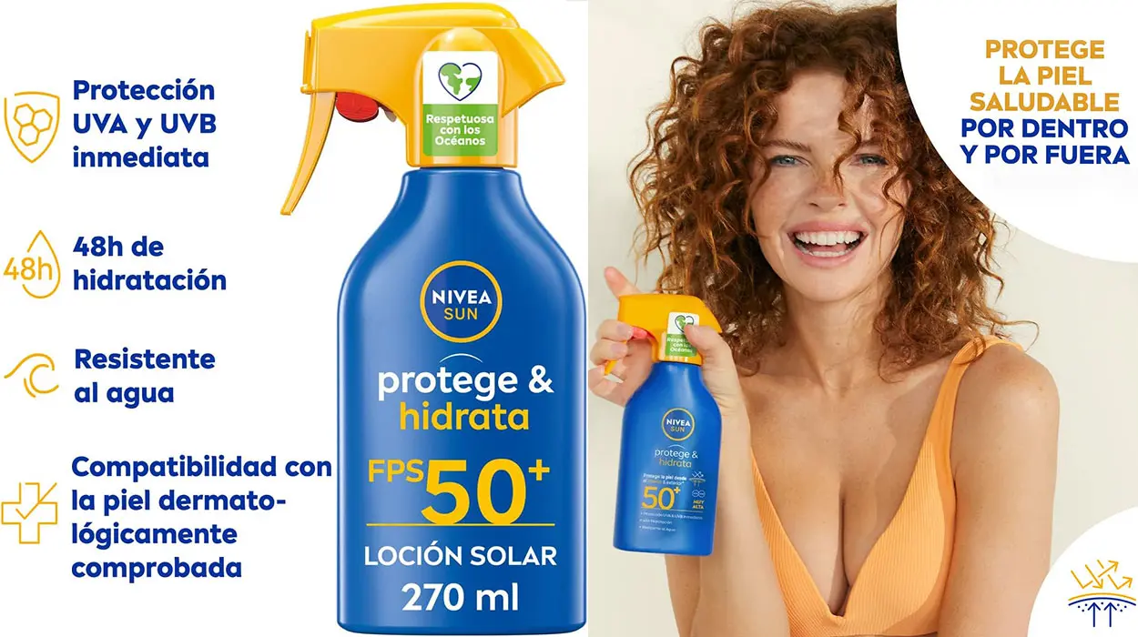 Chollo Pack x2 Loción solar Nivea Sun Protege & Hidrata FPS50