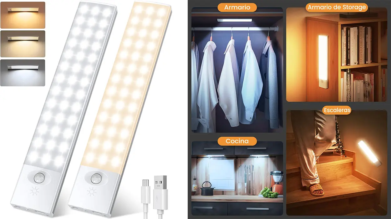 Chollo Pack x2 Luz LED con sensor de movimiento YOOKESEN