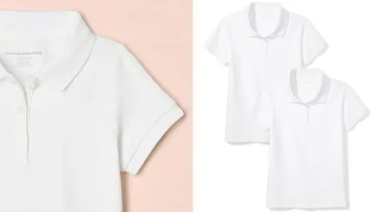 Chollo Pack x2 Polo de uniforme blanco para niña