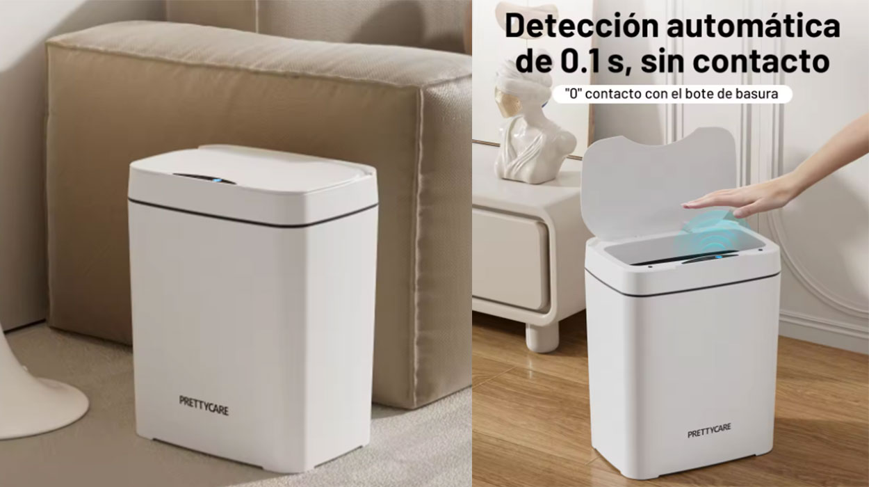 Chollo Cubo de basura inteligente con sensor automático