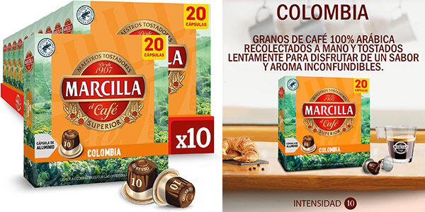 Chollo Pack de 200 cápsulas de café Marcilla Colombia