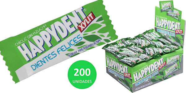 Chollo Pack de 200 chicles sin azúcar Happydent Xilit de hierbabuena