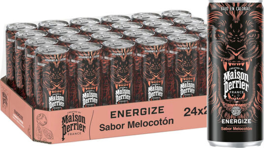Chollo Pack de 24 latas de bebida energética Maison Perrier Energize de melocotón