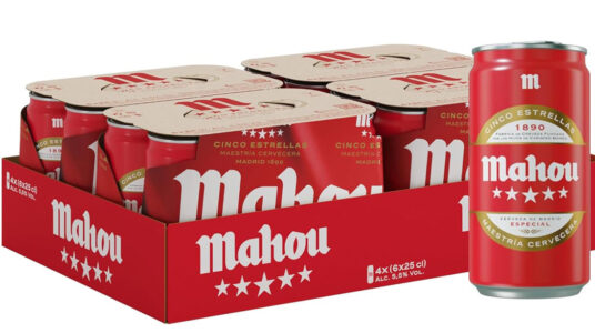 Chollo Pack de 24 latas de cerveza Mahou 5 Estrellas de 25 cl