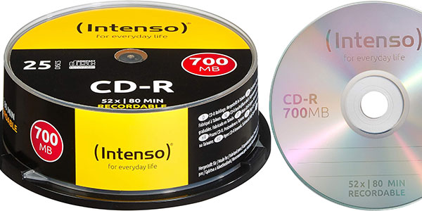Chollo Pack de 25 CD Intenso CD-R 700Mb 52x