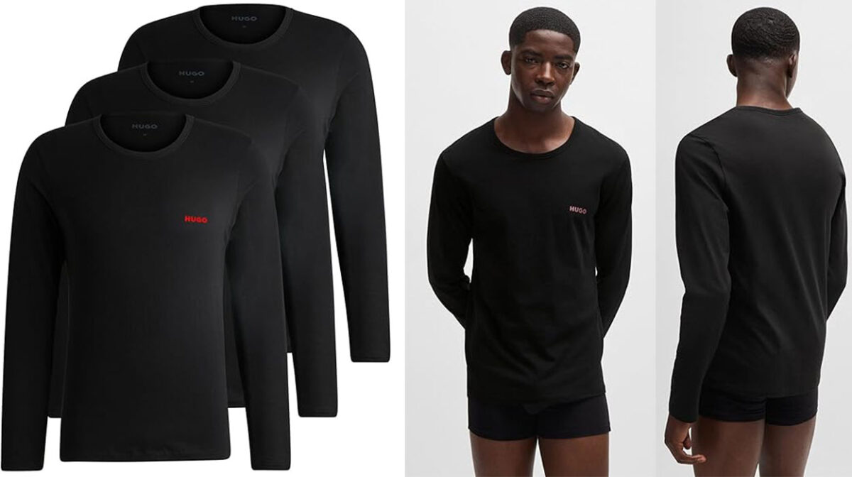 Pack de 3 camisetas Hugo de manga larga para hombre
