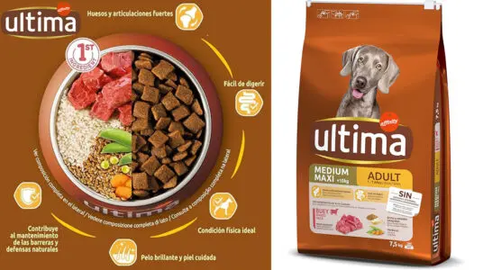 Chollo Pack x3 Comida seca Ultima Buey para perros adultos medianos y grandes