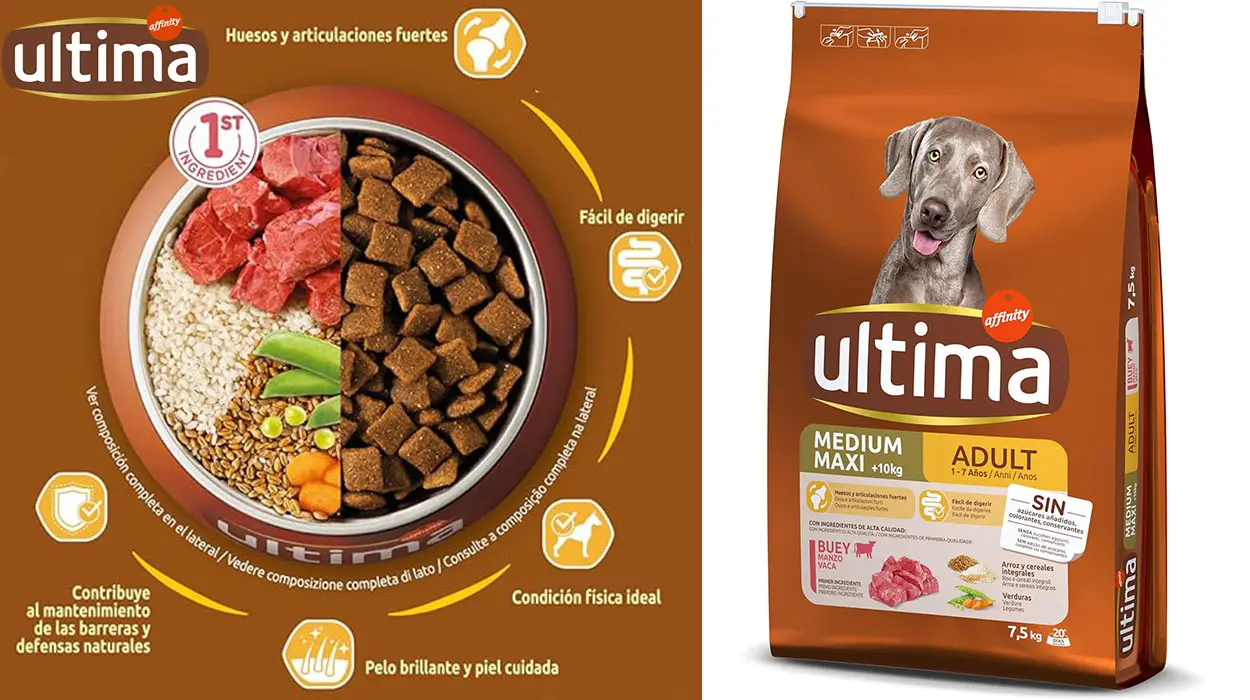 Chollo Pack x3 Comida seca Ultima Buey para perros adultos medianos y grandes