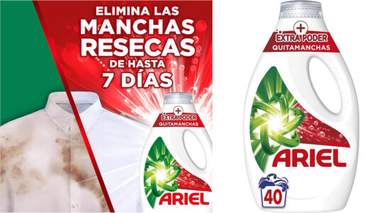 Chollo Pack x3 Detergente líquido Ariel + Extra Poder Quitamanchas de 40 lavados