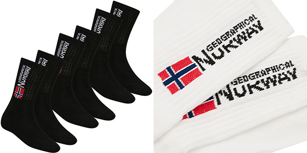 Chollo Pack de 3 pares de calcetines de deporte Geographical Norway para hombre