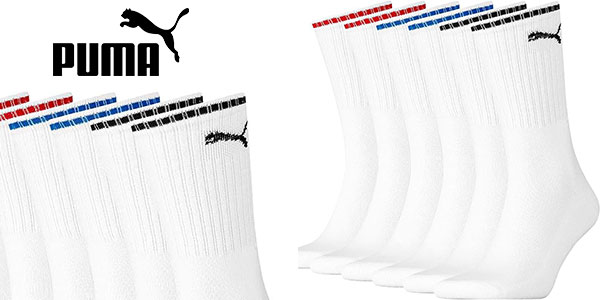 Chollo Pack de 3 pares de calcetines Puma Crew Sock para adulto