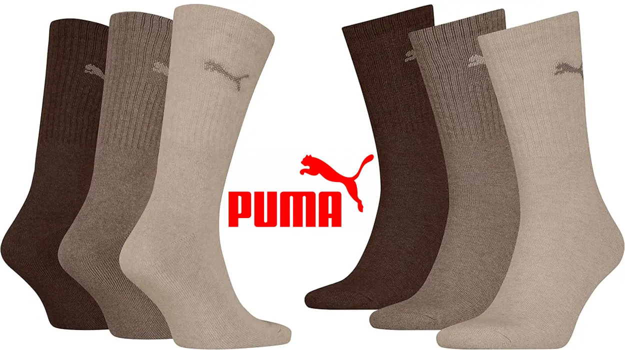 Chollo Pack de 3 pares de calcetines Puma Crew unisex 