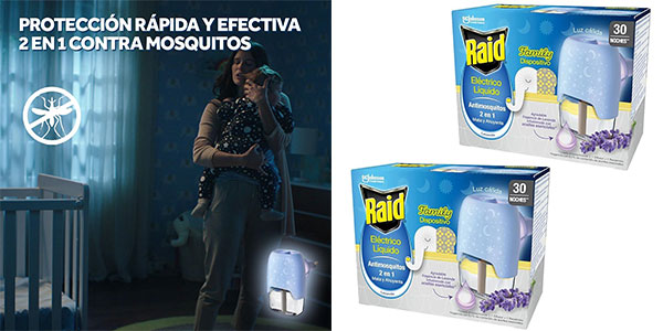 Chollo Pack x4 Antimosquitos Raid Eléctrico Líquido Family Lavanda