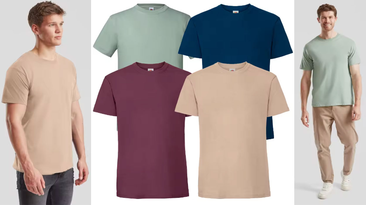 Chollo Pack de 4 camisetas Fruit of the Loom Iconic 195 Ringspun Premium para hombre