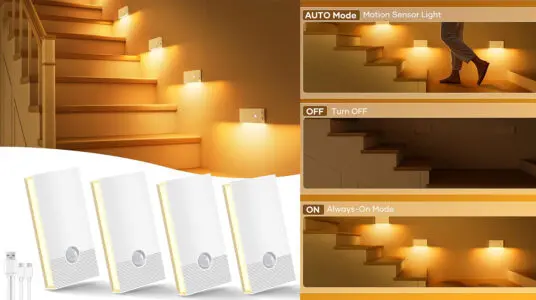 Chollo Pack Swoieltr de 4 luces nocturnas con sensor de movimiento