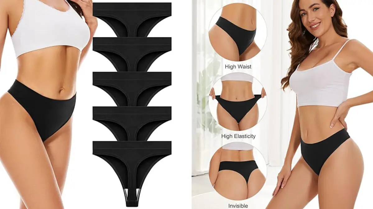 Pack x5 Braguitas tanga Voenxe de cintura alta para mujer