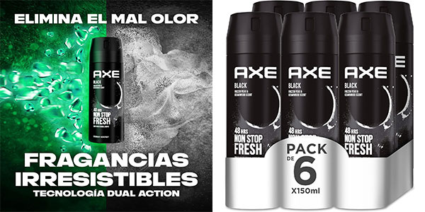 Chollo Pack x6 Desodorante Axe Black
