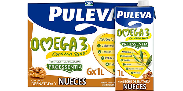 Chollo Pack x6 Leche Puleva Omega 3 con Nueces