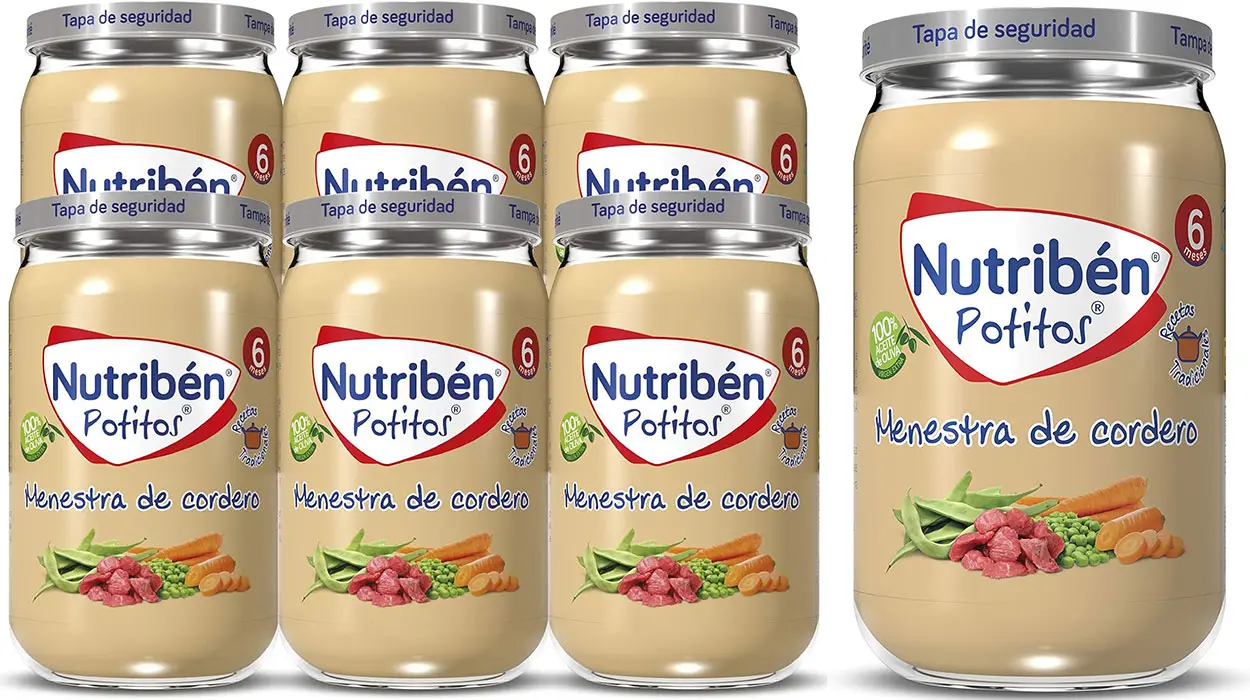 Chollo Pack de 6 potitos Nutribén Menestra de Cordero para bebé
