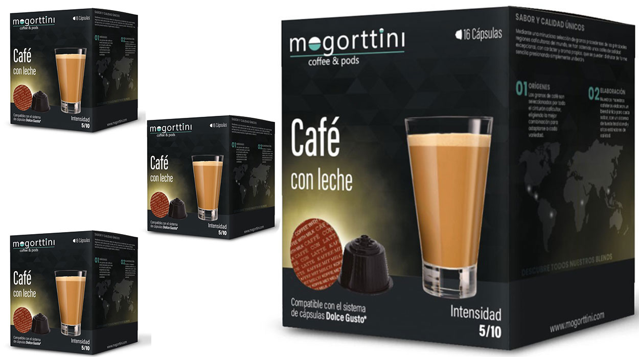 Chollo Pack de 64 cápsulas de café con leche Mogorttini