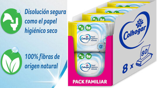 Chollo Pack de papel higiénico húmedo desechable Colhogar Pure Moist