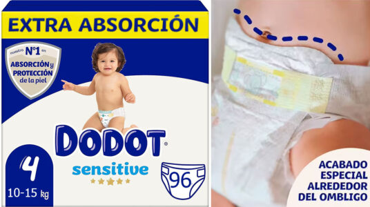 Chollo Pack ahorro de 96 pañales Dodot Sensitive para bebés de 4 años