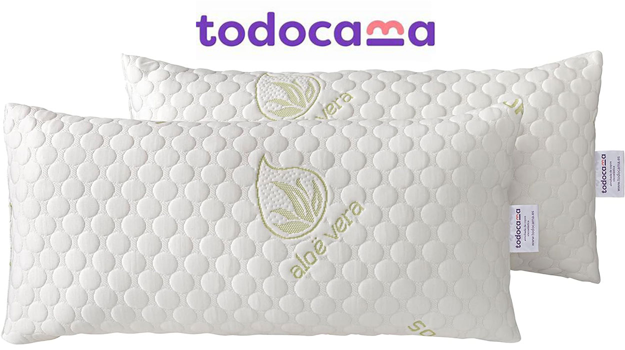Chollo Pack de almohadas de copos viscoelásticos Todocama Aloe Vera