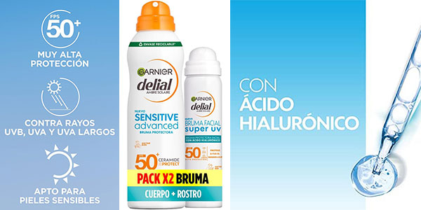 Chollo Pack de bruma protectora facial y corporal Delial SPF50