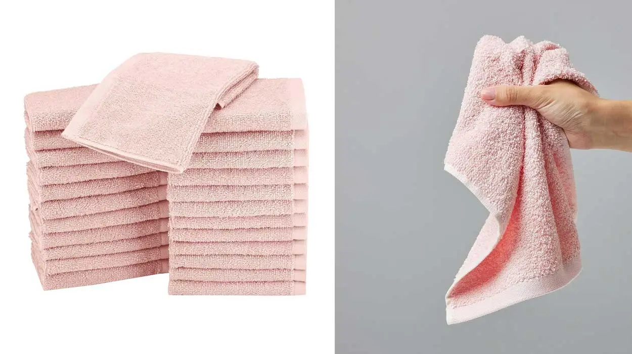 Pack de 24 toallas faciales Amazon Basics 100% algodón
