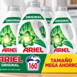 Chollo Pack de 4 botellas de Ariel líquido Original de (160 lavados) por sólo 32,99€ con envío gratis (-30%) ¡8,25€ cada una!