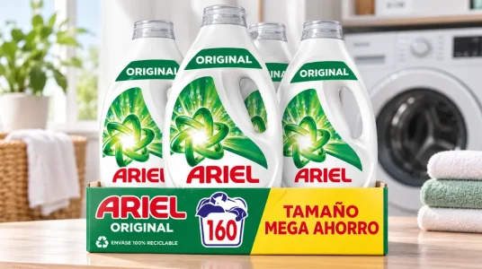 Chollo Pack de 4 botellas de Ariel líquido Original de (160 lavados) por sólo 32,99€ con envío gratis (-30%) ¡8,25€ cada una!