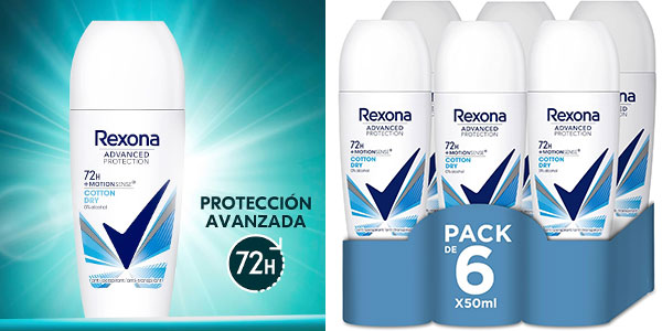 Chollo Pack de desodorante Rexona Advanced Protection Cotton Dry