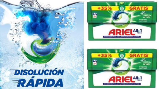 Chollo Pack de 68 cápsulas de detergente líquido Ariel Pods