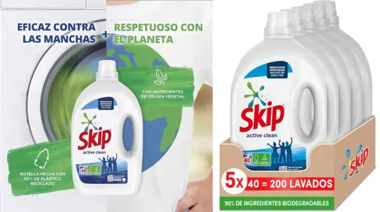 Pack de detergente líquido Skip Active Clean con 200 lavados