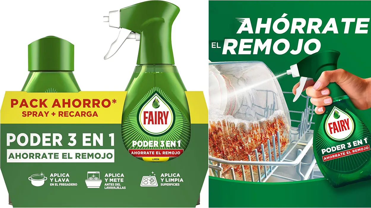 Pack Fairy Poder 3 en 1 sin remojo (spray + recarga) de 1.000 ml 