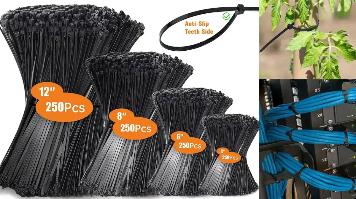 Pack de 1.000 bridas para cables Hosuni en varios tamaños