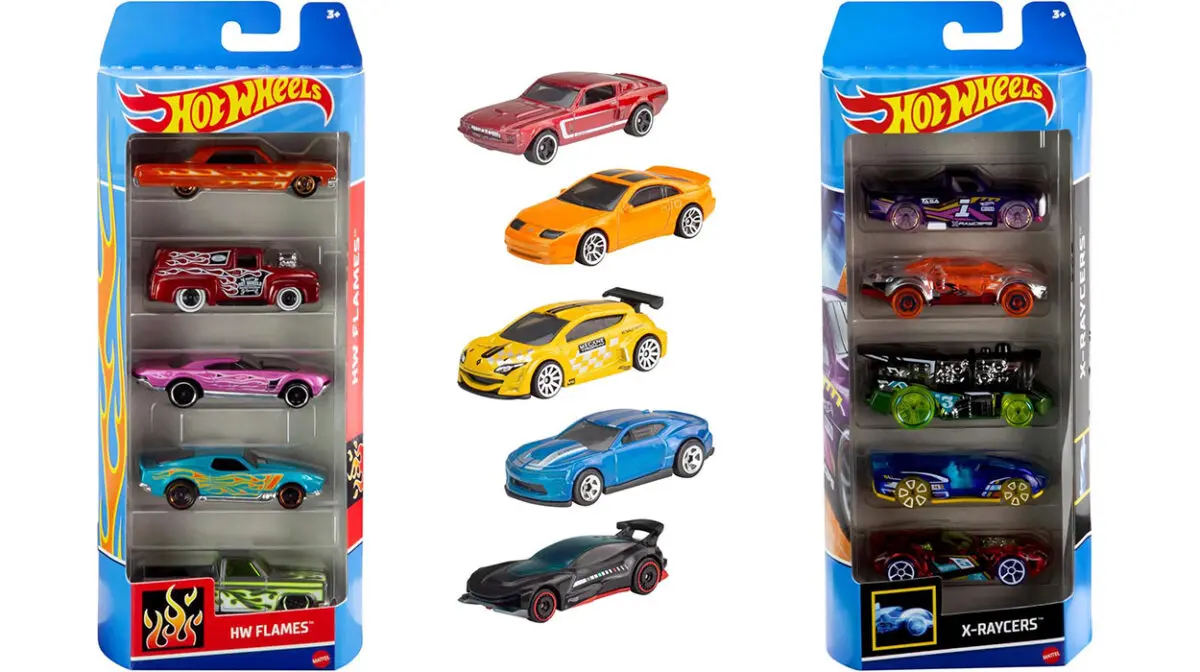 Pack de 5 coches Hot Wheels a escala 1:64