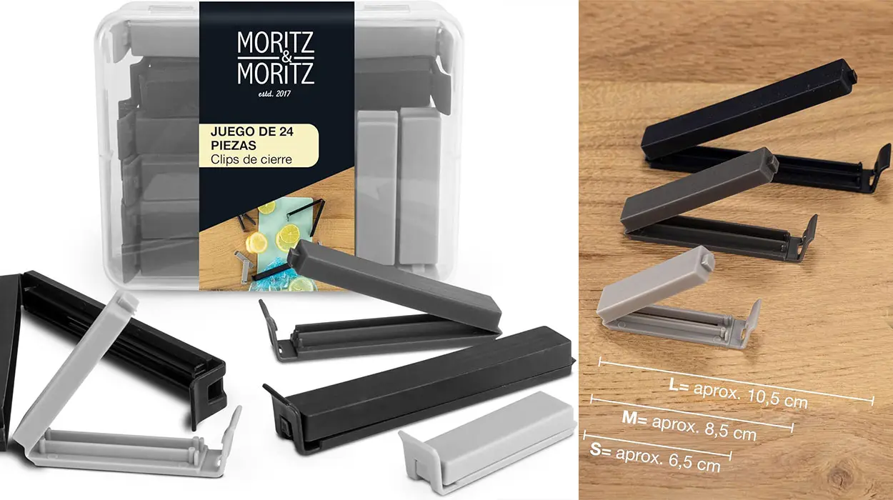 Chollo Pack Moritz & Moritz de 24 pinzas para bolsas de alimentos