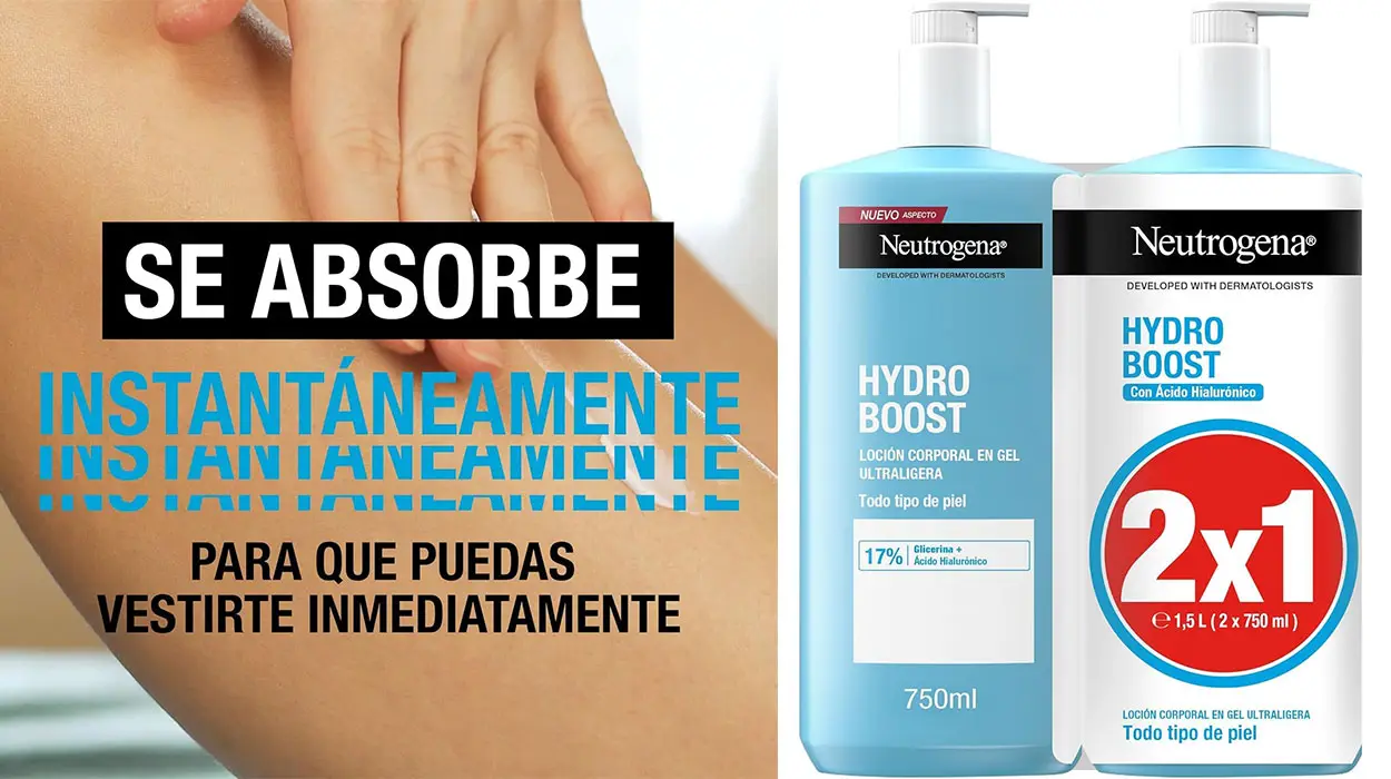 Pack x2 Loción corporal Neutrogena Hydro Boost con ácido hialurónico de 750 ml