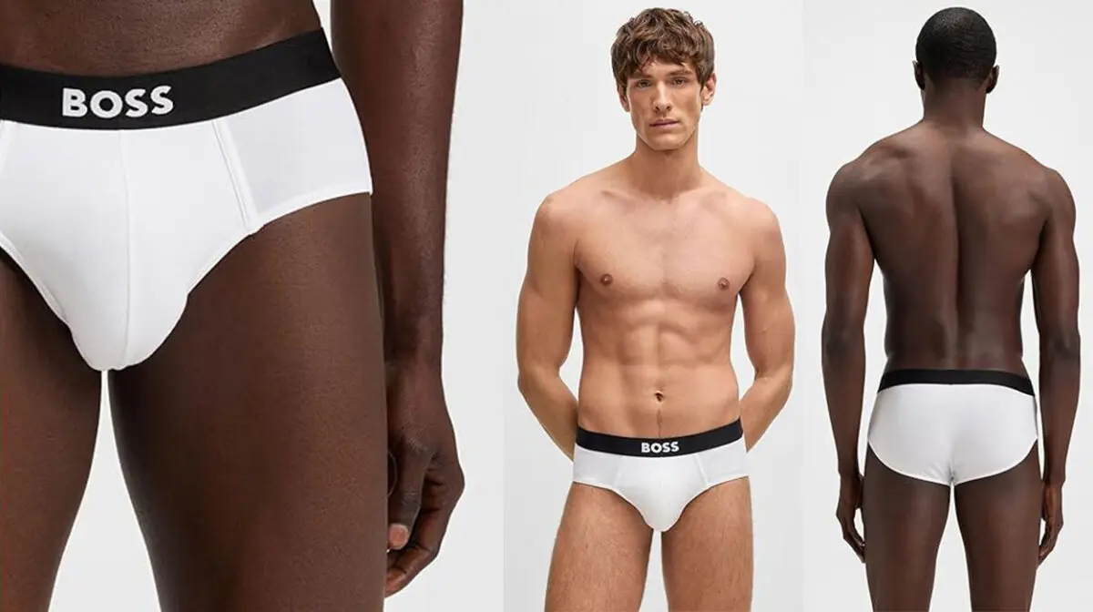 Pack x3 Calzoncillos slip BOSS blancos de algodón elástico para hombre