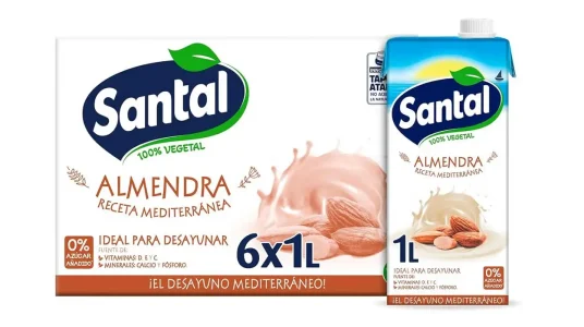 Chollo Pack x6 Bebida vegetal Santal Almendra de 1L por sólo 6€ (-49%) ¡1€ cada brik!