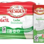 Chollo Pack x6 Leche desnatada President por sólo 5,70€ (14% de descuento)