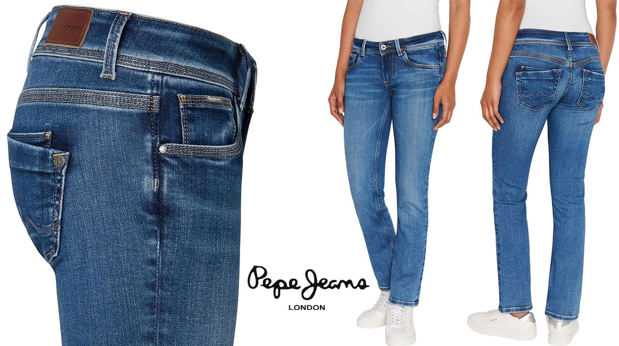 Chollo Pantalones vaqueros Pepe Jeans Single Button Slim Low Waist para mujer