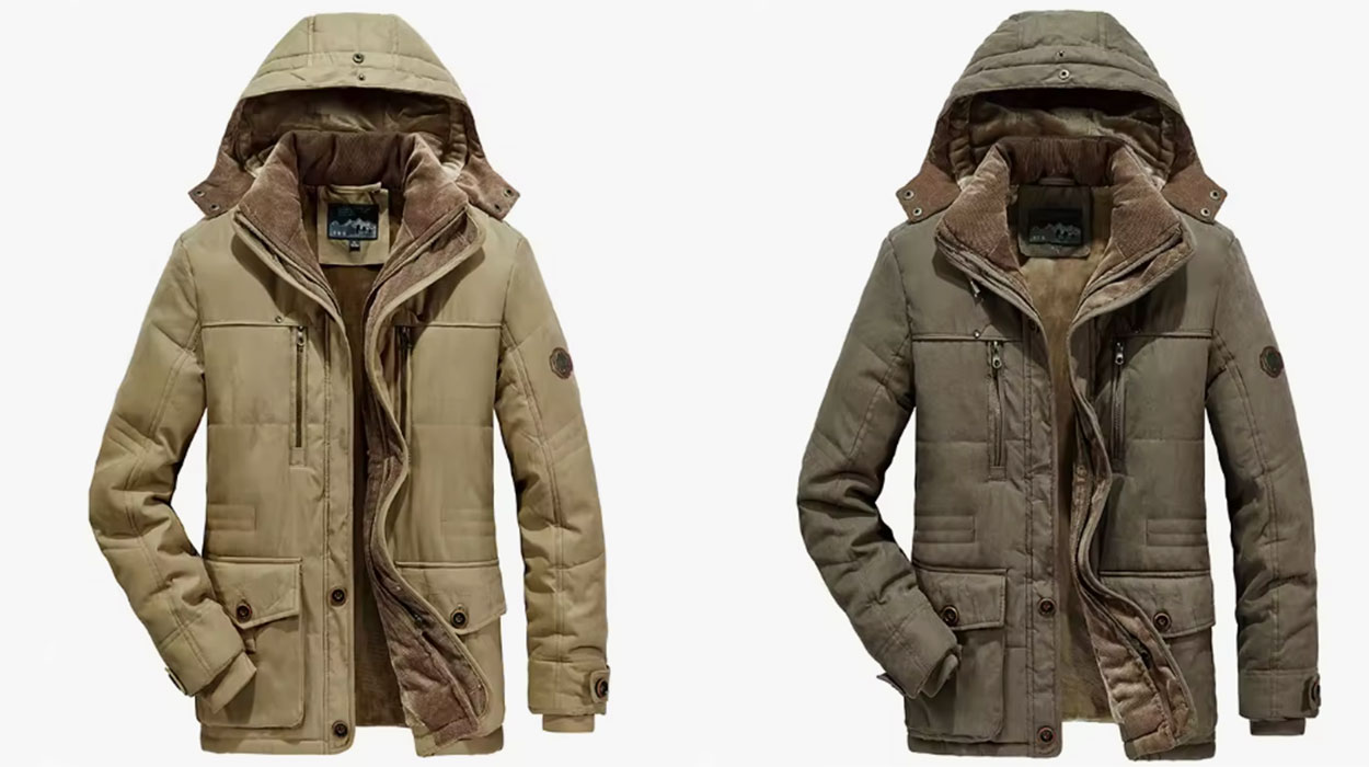 Chollo Parka gruesa con capucha para hombre