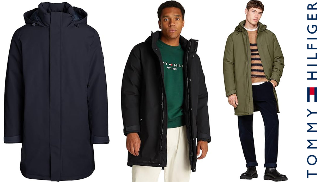 Chollo Parka Tommy Hilfiger Tech Padded con capucha para hombre 