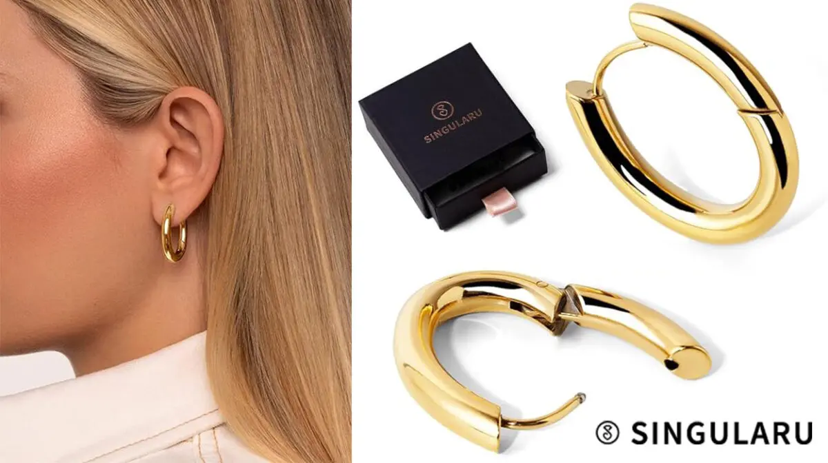 Estos pendientes minimalistas de Singularu con baño en oro tienen un precio IRRESISTIBLE
