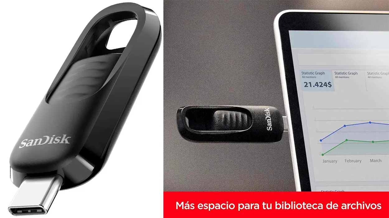 Chollo Pendrive SanDisk Ultra Slider USB-C de 1 TB 