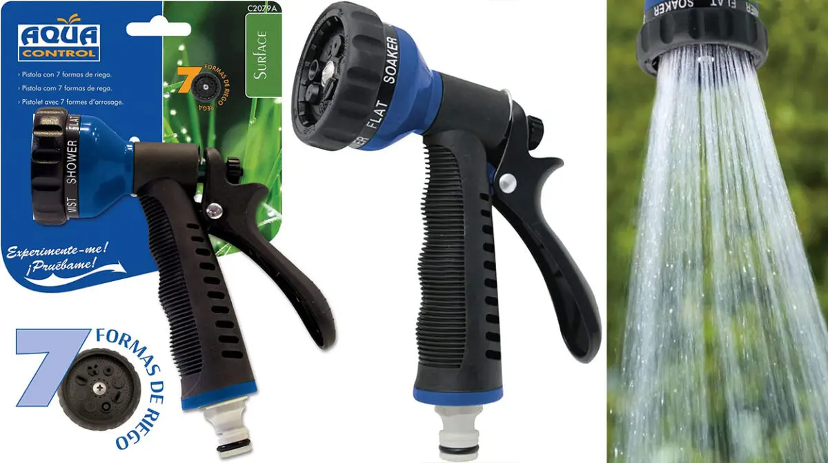 Pistola de riego Aqua Control con 7 modos