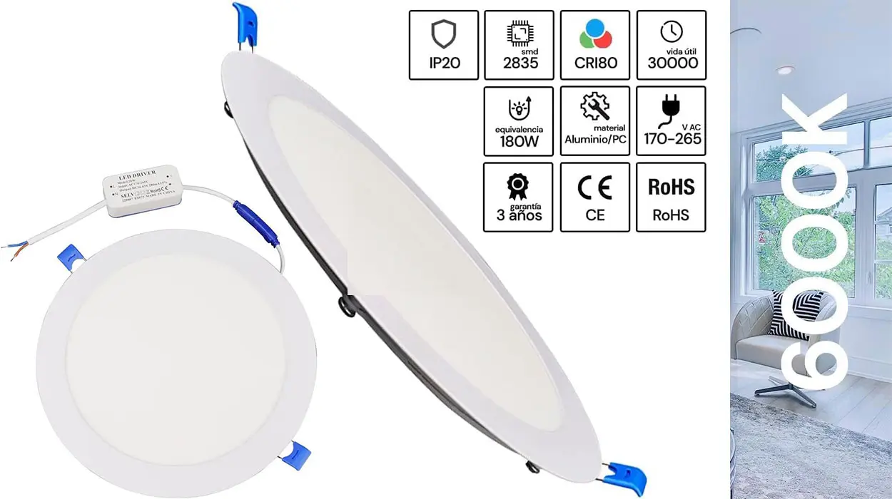 Chollo Plafón Ledme de luz fría LED de 6.000 k 
